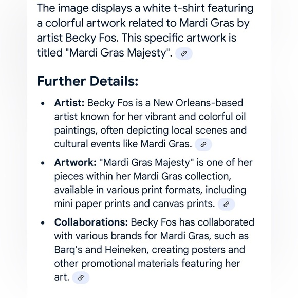 Heineken Becky Fos Mardi Gras T-shirt NWOT M - Picture 5 of 5